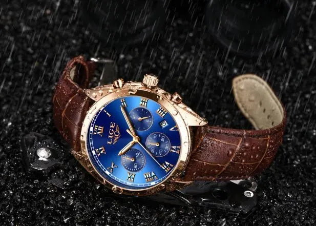 Montre Aviateur Bracelet Cuir Cadran Or | Esprit-Aviation