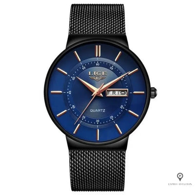 Montre Aviateur Bracelet Noir | Esprit-Aviation