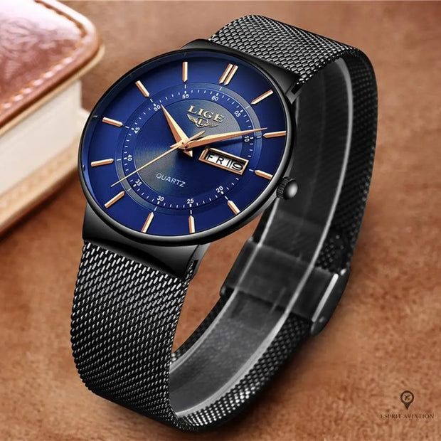 Montre Aviateur Bracelet Noir | Esprit-Aviation