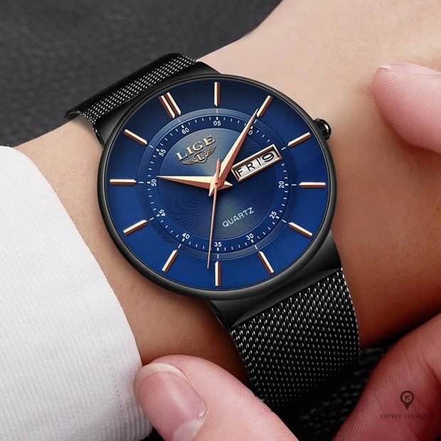 Montre Aviateur Bracelet Noir | Esprit-Aviation