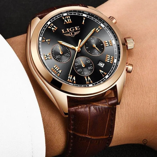 Montre Aviateur Homme Bracelet Cuir Chiffre Romain | Esprit-Aviation