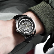 Montre Aviateur Homme Mecanisme Apparent (Noir) | Esprit-Aviation