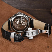 Montre Aviateur Homme Mecanisme Apparent (Noir) | Esprit-Aviation