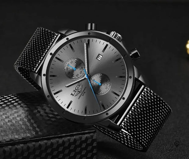 Montre Aviateur Quartz Acier Noir | Esprit-Aviation