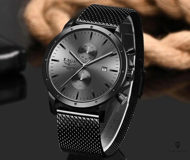 Montre Aviateur Quartz Acier Sombre | Esprit-Aviation