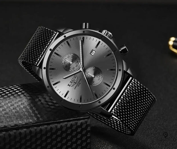 Montre Aviateur Quartz Acier Sombre | Esprit-Aviation
