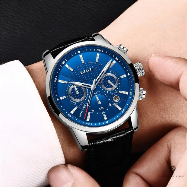 Montre Aviateur Quartz Bleue | Esprit-Aviation