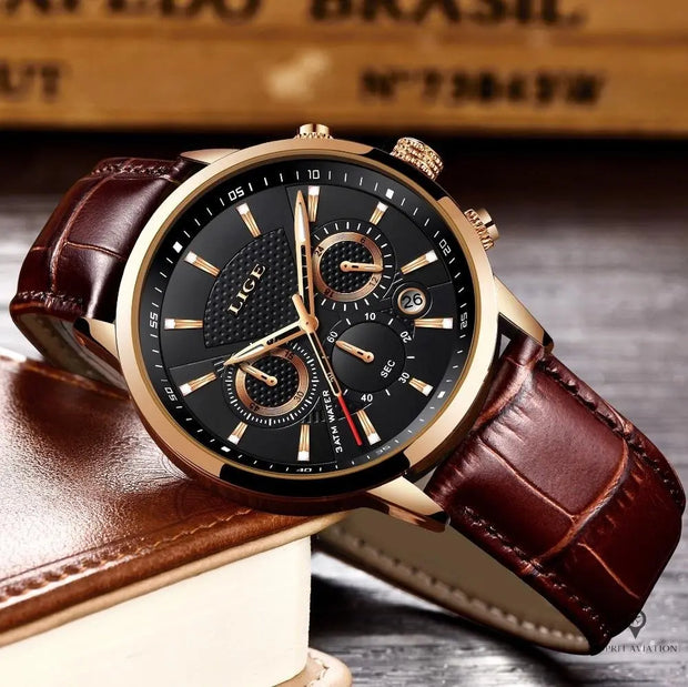 Montre Aviateur Quartz Dorée | Esprit-Aviation