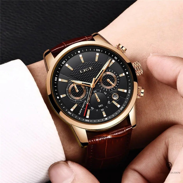Montre Aviateur Quartz Dorée | Esprit-Aviation