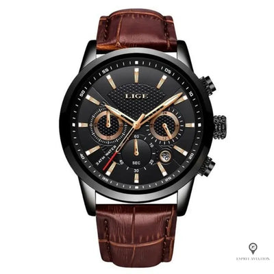 Montre Aviateur Quartz Noire | Esprit-Aviation