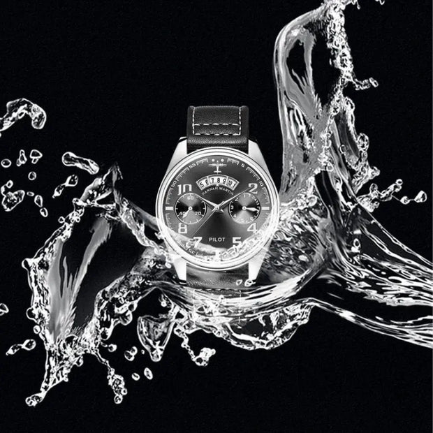 Montre Aviator Quartz Noire | Esprit-Aviation