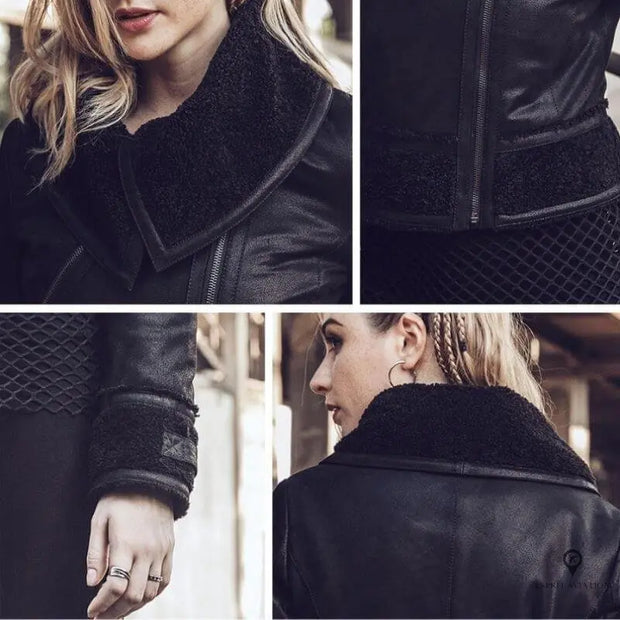 Veste Aviateur Femme Cuir Daim Noir | Esprit-Aviation