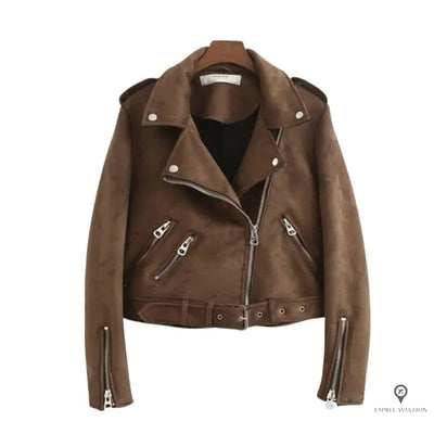 Veste aviateur femme daim marron | Esprit-Aviation