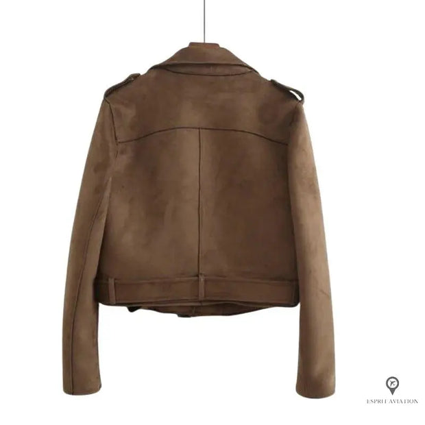 Veste aviateur femme daim marron | Esprit-Aviation