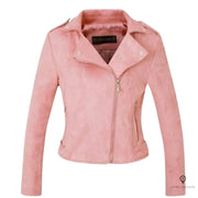 Veste aviateur perfecto en cuir daim rose | Esprit-Aviation