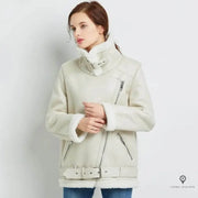 veste fourrée blanche aviateur femme | Esprit-Aviation