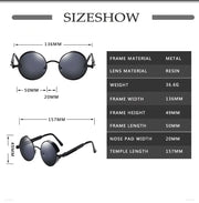2022 Metal Steampunk Sunglasses Men Women Fashion Round Glasses Brand Design Vintage Sun Glasses High Quality Oculos de sol Esprit-Aviation