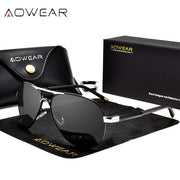 AOWEAR Men&#39;s Aviation Sunglasses Men Polarized Mirror Sunglass for Man HD Driving Polaroid Sun Glasses lunettes de soleil homme Esprit-Aviation