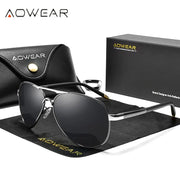 AOWEAR Men&#39;s Aviation Sunglasses Men Polarized Mirror Sunglass for Man HD Driving Polaroid Sun Glasses lunettes de soleil homme Esprit-Aviation