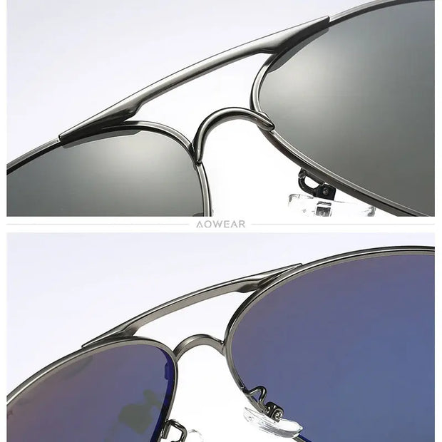 AOWEAR Men&#39;s Aviation Sunglasses Men Polarized Mirror Sunglass for Man HD Driving Polaroid Sun Glasses lunettes de soleil homme Esprit-Aviation