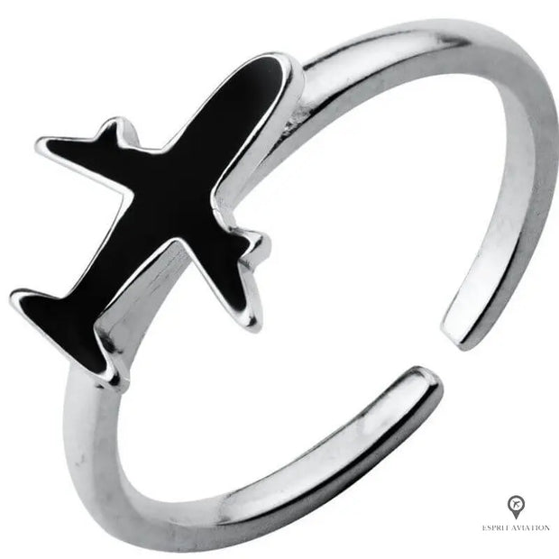 Bague avion femme argentée Esprit-Aviation