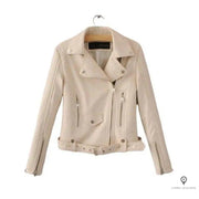 Blouson Aviateur Femme Simili Cuir Beige | Esprit-Aviation