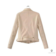Blouson Aviateur Femme Simili Cuir Beige | Esprit-Aviation