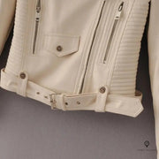 Blouson Aviateur Femme Simili Cuir Beige | Esprit-Aviation