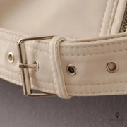 Blouson Aviateur Femme Simili Cuir Beige | Esprit-Aviation