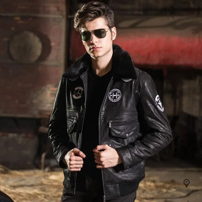 Blouson Aviateur Homme<br/> Bombardier Cuir Esprit-Aviation