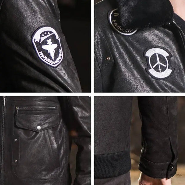 Blouson Aviateur Homme<br/> Bombardier Cuir Esprit-Aviation