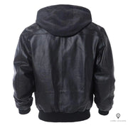 Blouson Aviateur Homme<br/> Capuche Noir Esprit-Aviation
