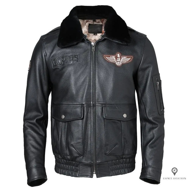 Blouson Aviateur Homme<br/> Cuir De Vachette Esprit-Aviation