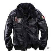 Blouson Aviateur Homme<br/> Cuir Italien Esprit-Aviation