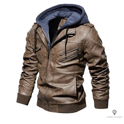 Blouson Aviateur Homme<br/> Cuir Marron Esprit-Aviation