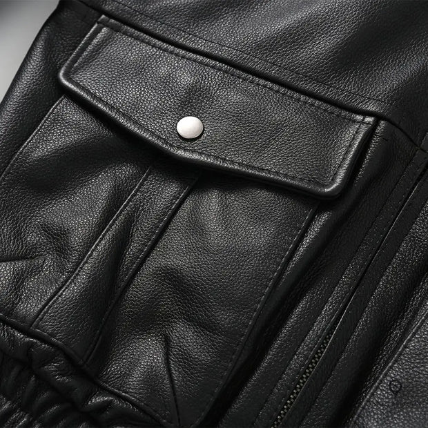 Blouson Aviateur Homme<br/> Cuir Vachette Esprit-Aviation