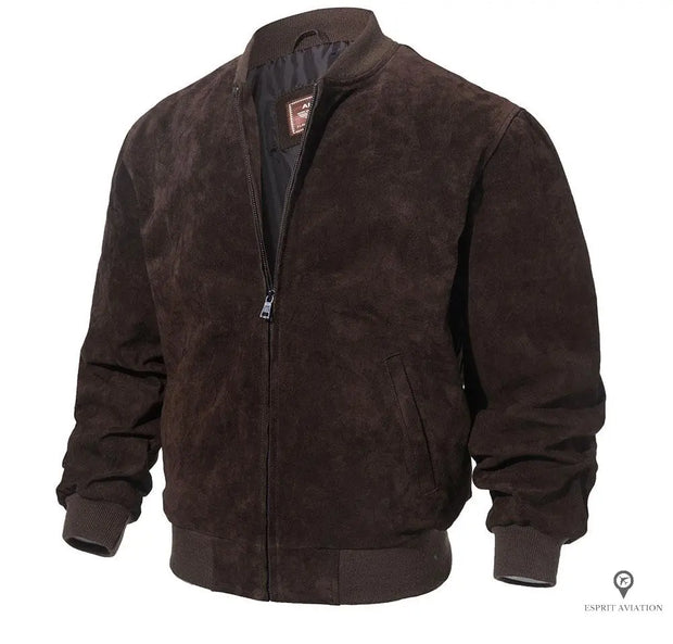 Blouson Aviateur Homme<br/> Cuir de Porc (Noir) Esprit-Aviation