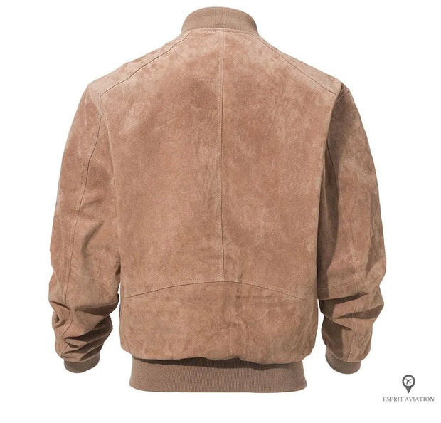 Blouson Aviateur Homme<br/> En Cuir de Porc (beige) Esprit-Aviation