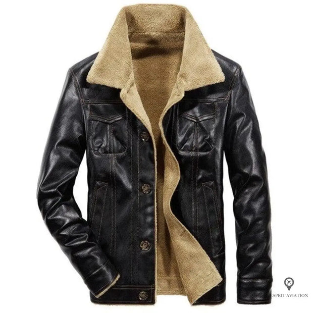 Blouson Aviateur Homme<br/> Imitation Cuir Esprit-Aviation