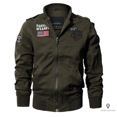 Blouson Aviateur Homme<br/> Kaki Esprit-Aviation
