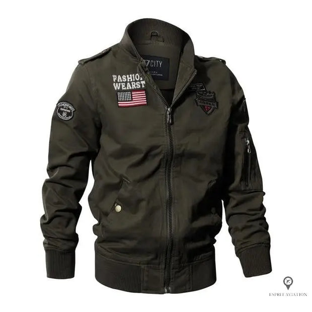 Blouson Aviateur Homme<br/> Kaki Esprit-Aviation