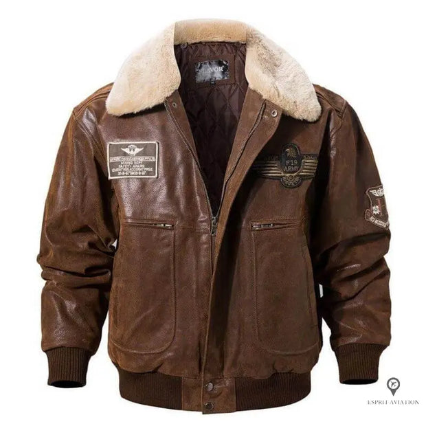 Blouson Aviateur Homme<br/> Marron Esprit-Aviation