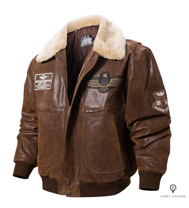 Blouson Aviateur Homme<br/> Marron Esprit-Aviation