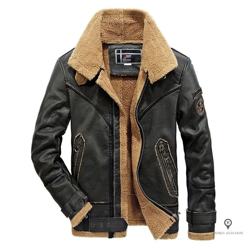 Blouson Aviateur Homme Noir Hiver Esprit Aviation Esprit Aviation