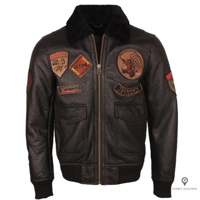 Blouson Aviateur Homme<br/> Parachutiste Cuir Esprit-Aviation