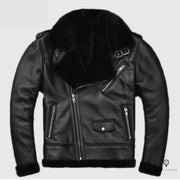 Blouson Aviateur Homme<br/> Peau De Mouton Noir Esprit-Aviation