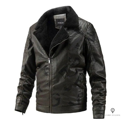 Blouson Aviateur Homme Simili Cuir Marron | Esprit-Aviation