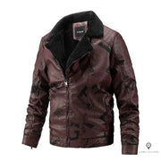 Blouson Aviateur Homme<br/> Simili Cuir et Fausse Fourrure Esprit-Aviation