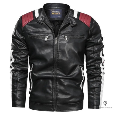 Blouson Aviateur Homme<br/> Simili cuir Motard Esprit-Aviation