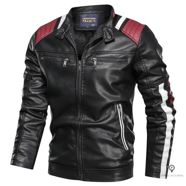Blouson Aviateur Homme<br/> Simili cuir Motard Esprit-Aviation